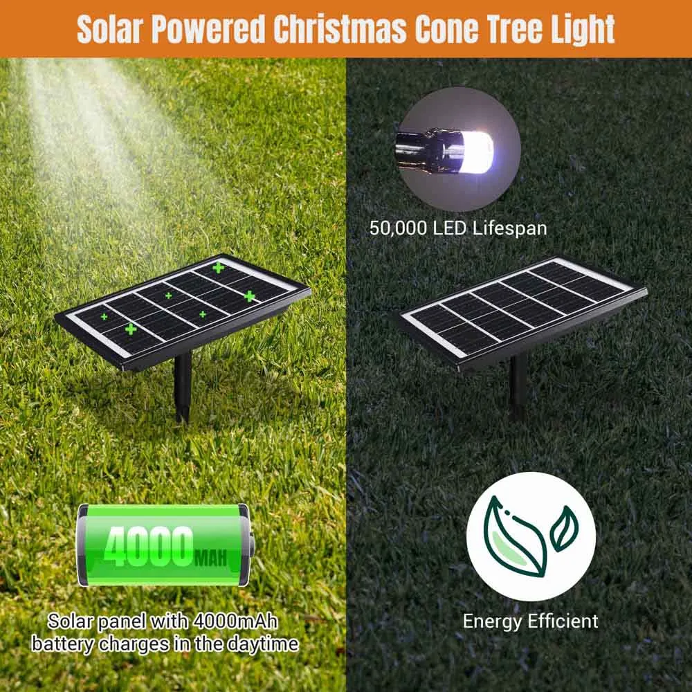 12' LED Christmas Tree Lights Solar Powered