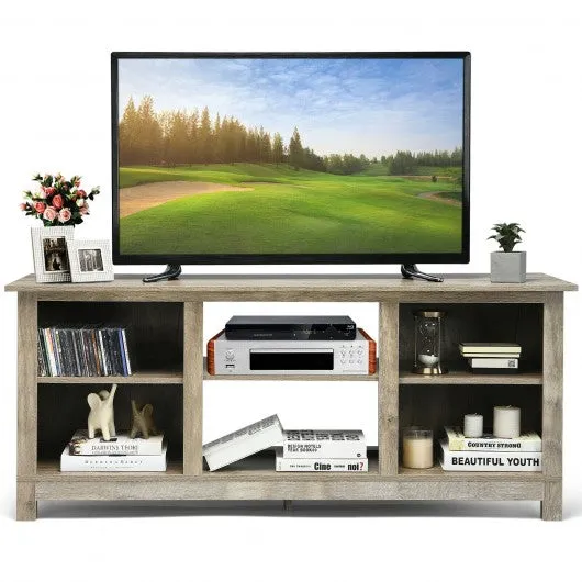 2-Tier 58" TV Stand Entertainment Media Console Center-Gray