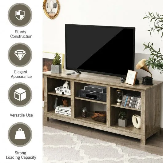 2-Tier 58" TV Stand Entertainment Media Console Center-Gray