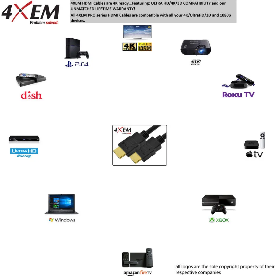 4XEM 50FT 15.25M Professional Ultra High Speed 4K2K HDMI Cable 4XHDMI4K2KPRO50