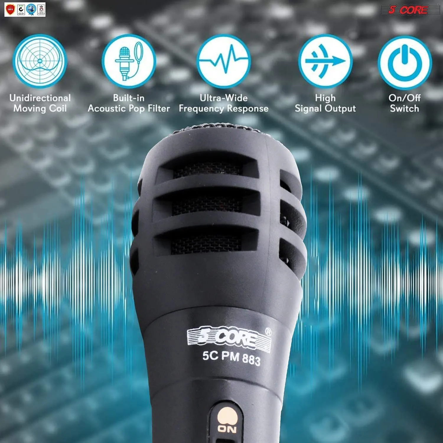 5 Core Professional Microphone Audio Dynamic Cardiod Karaoke