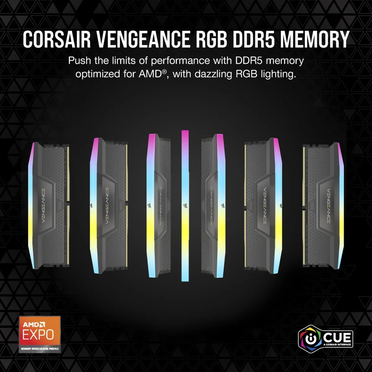 64GB (2x32GB) DDR5 5600MHz CL40 Corsair Vengeance RGB EXPO RAM