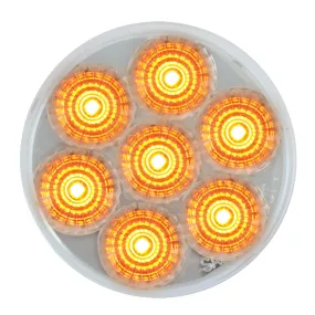 76661BP 2.5" LOW PROFILE SPYDER AMBER 7 LED MARKER LIGHT, CLEAR LENS