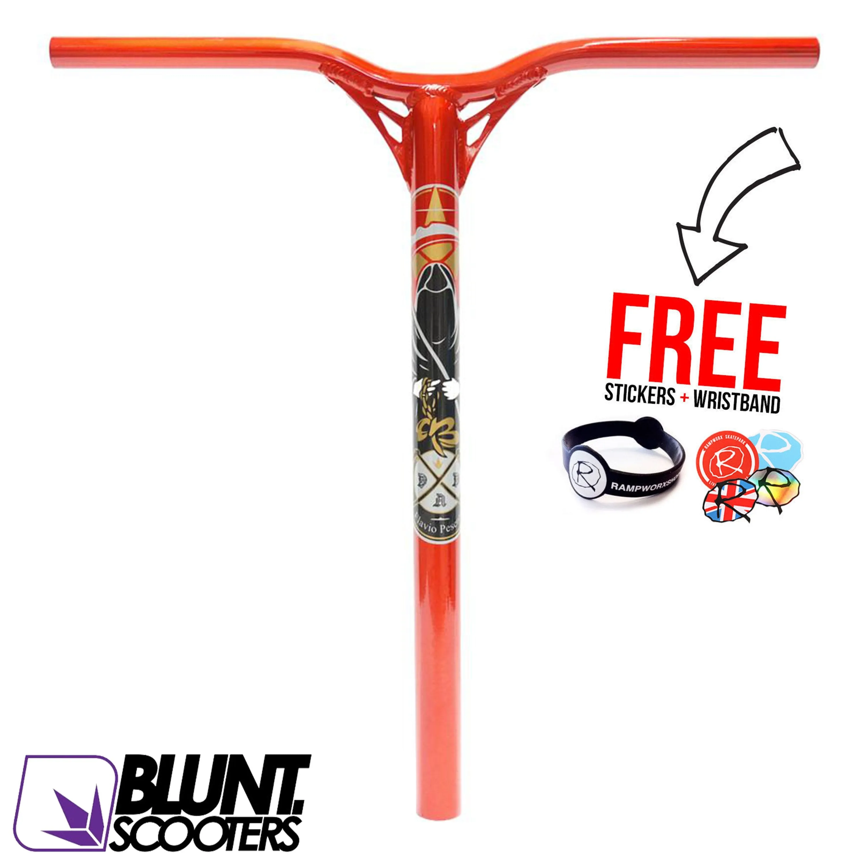 Blunt Scooters Flavio Pesenti V2 Reaper Bars 600mm, Blood Orange