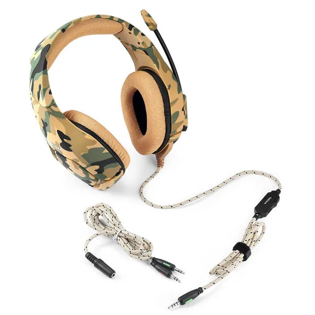 Camouflage Gaming Headset PS4 PC Computer Xbox One Gamer Headset Game Headphone With Microphone For Computer Moblie Phone laptop