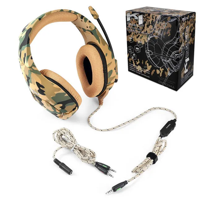 Camouflage Gaming Headset PS4 PC Computer Xbox One Gamer Headset Game Headphone With Microphone For Computer Moblie Phone laptop