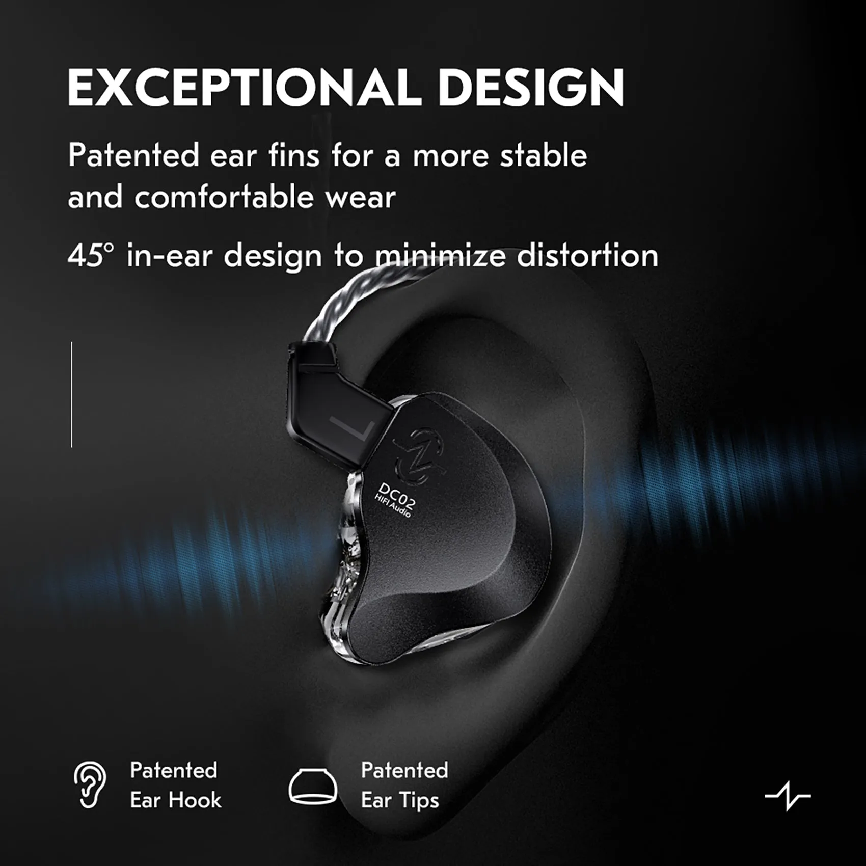 【CCZ SOLO DC02】Wired Gaming Earbuds Noise Cancelling Dual Magnetic Circuit DD HIFI IEM Headphones In-ear Monitors Earphones Best Earbuds with Mic/No mic