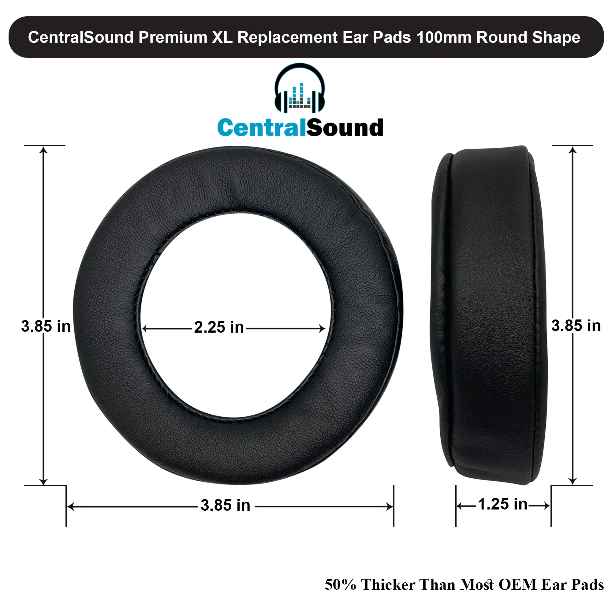 CentralSound Premium Replacement Ear Pad Cushions for Philips Fidelio X2 X2HR X3 - 100mm