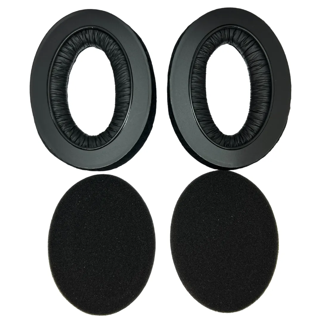 CentralSound Replacement Ear Pads Cushion Set for Sennheiser HD650 HD600 HD580 HD660S HD565 HD545 HD535 HD6XX HD58X Headphones | Velour | Protein Leather | Black