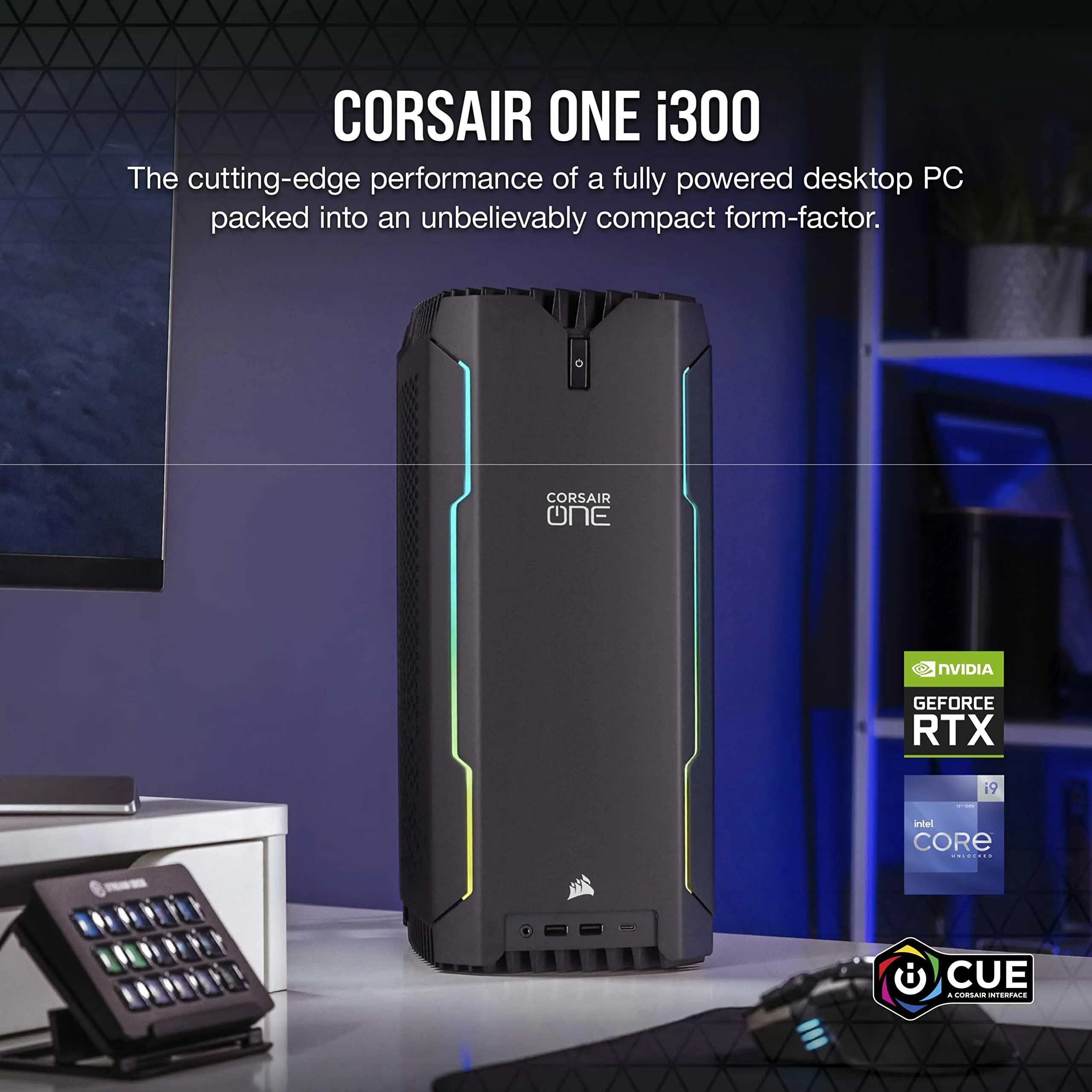 CORSAIR ONE i300 Compact Gaming PC - Intel Core i9-12900K.