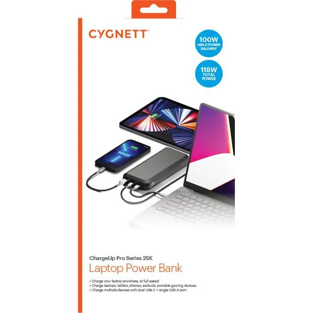 Cygnett ChargeUp Pro Series 25K Laptop Power Bank