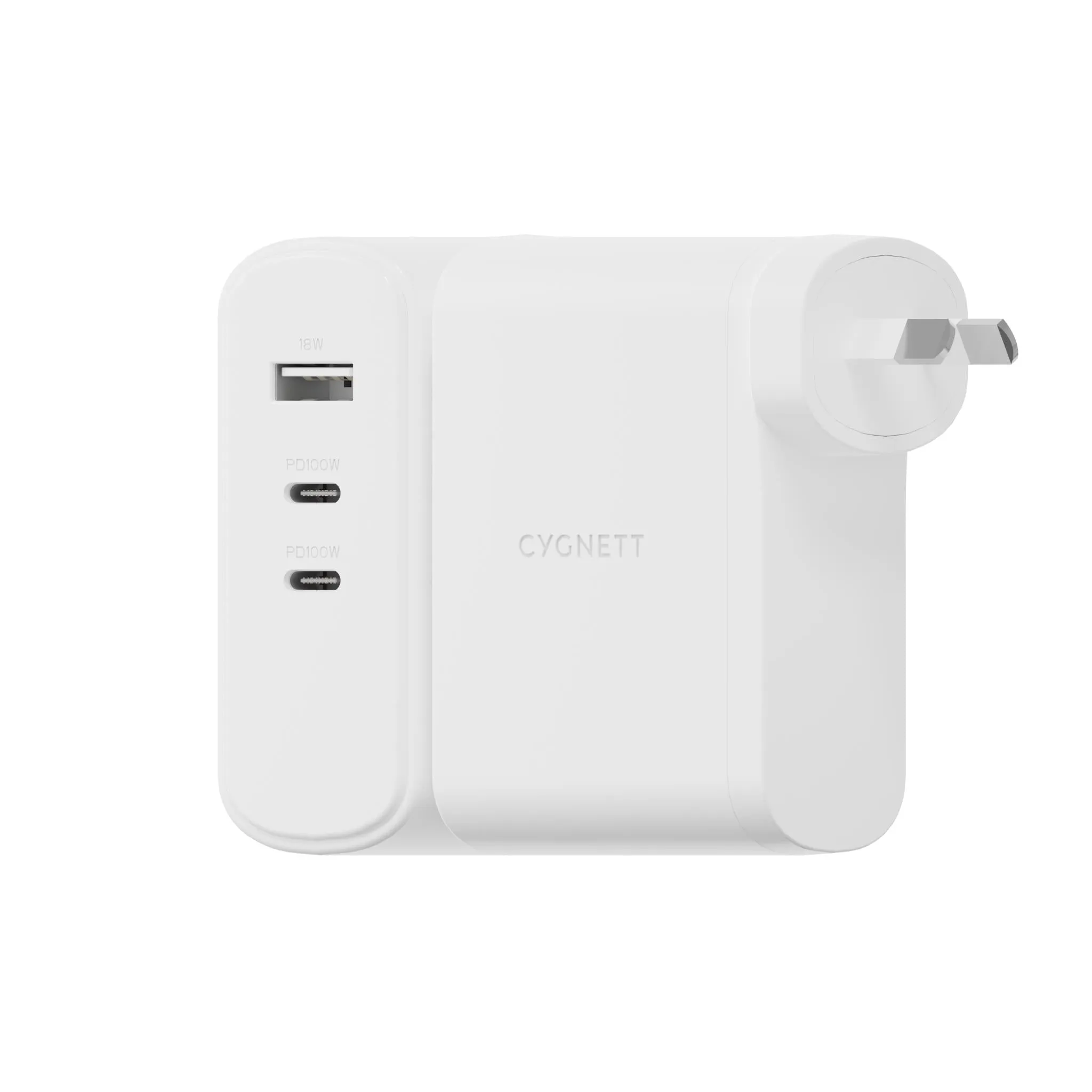 Cygnett PowerMaxx 100W MultiPort GaN Wall Charger (White)