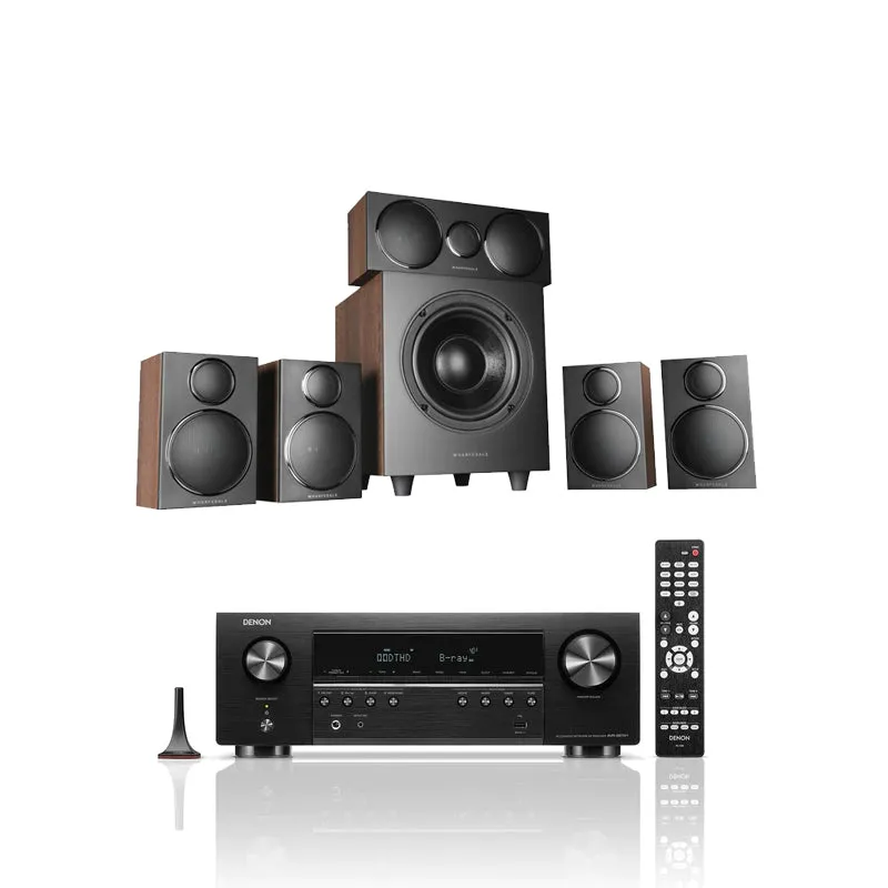 DENON AVRS670H 5.2 Ch AV Receiver With Wharfedale DX3 HCP 5.1 Speaker Package Walnut