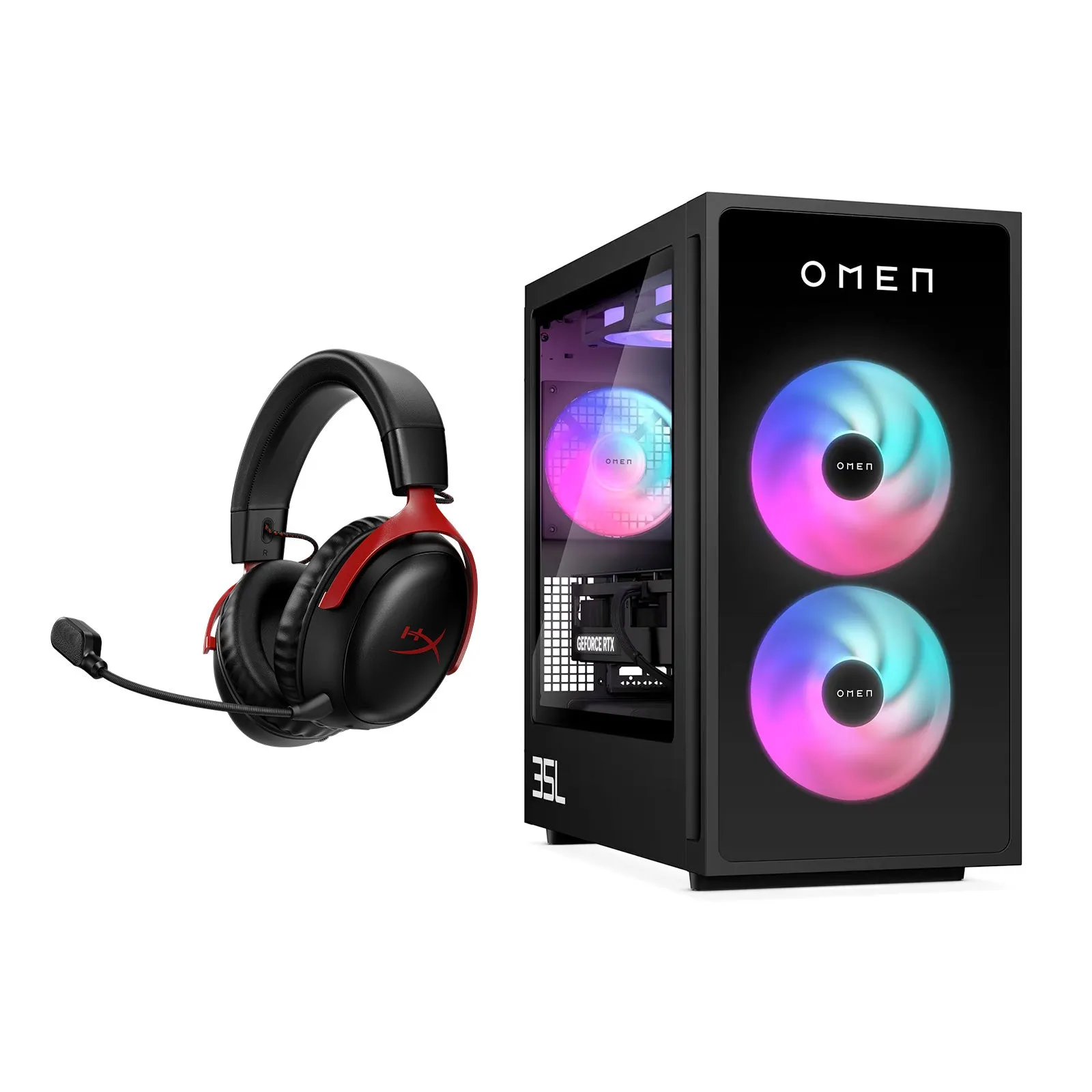 Desktop Bundle - OMEN 35L Gaming Desktop GT16-0000na   HyperX Cloud III Wireless