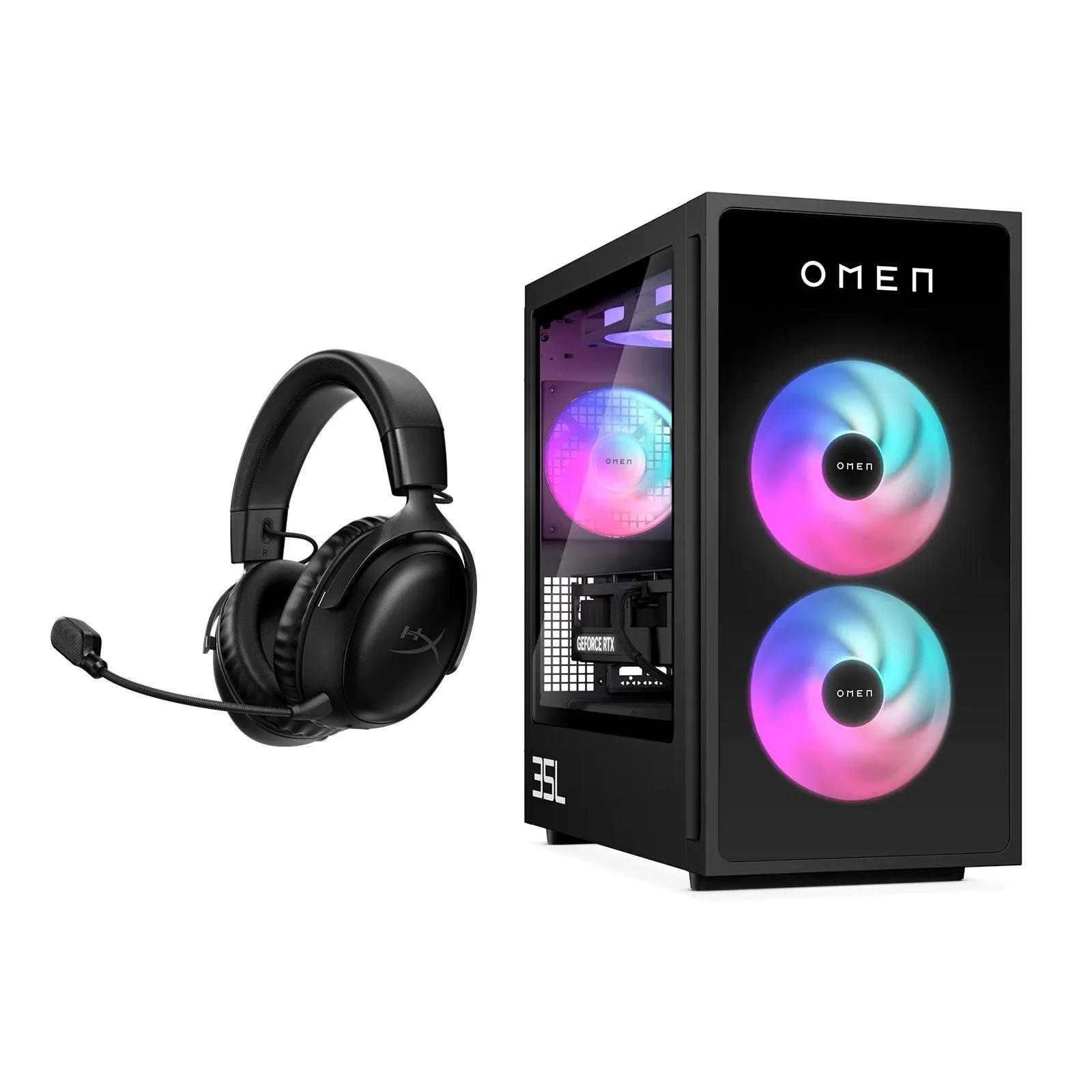 Desktop Bundle - OMEN 35L Gaming Desktop GT16-0000na   HyperX Cloud III Wireless