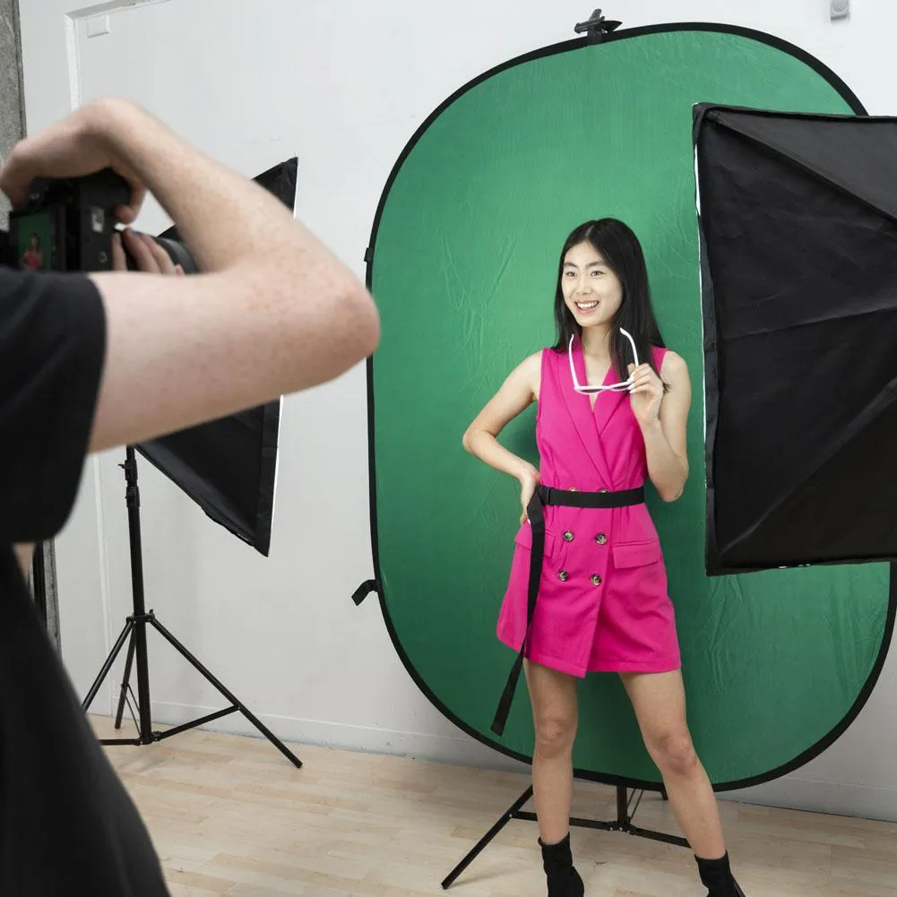 Digital Media Green Screen Kit With Pop Up Backdrop & Double 'Illuminate Mate' Softbox - Bundle