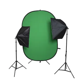 Digital Media Green Screen Kit With Pop Up Backdrop & Double 'Illuminate Mate' Softbox - Bundle