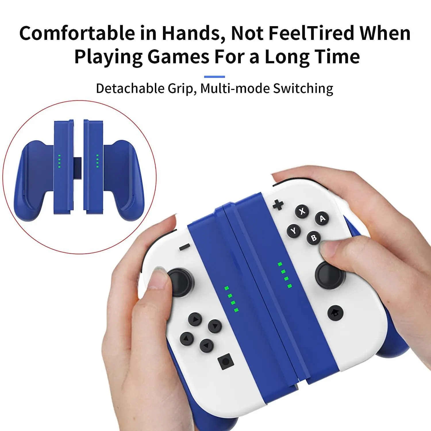 DOYO Joy-Con (L-R)gamepad Unique Detachable Design Controller Hand Grip Compatible with Switch/Switch OLED Joycons Blue