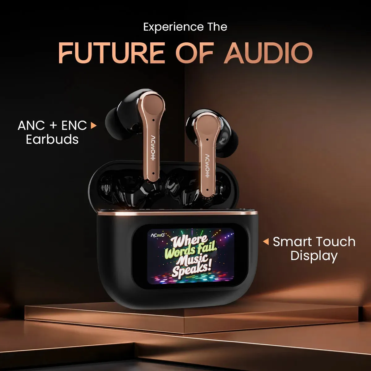 DwOTS Touch : Smart Touch Screen Display Earbuds