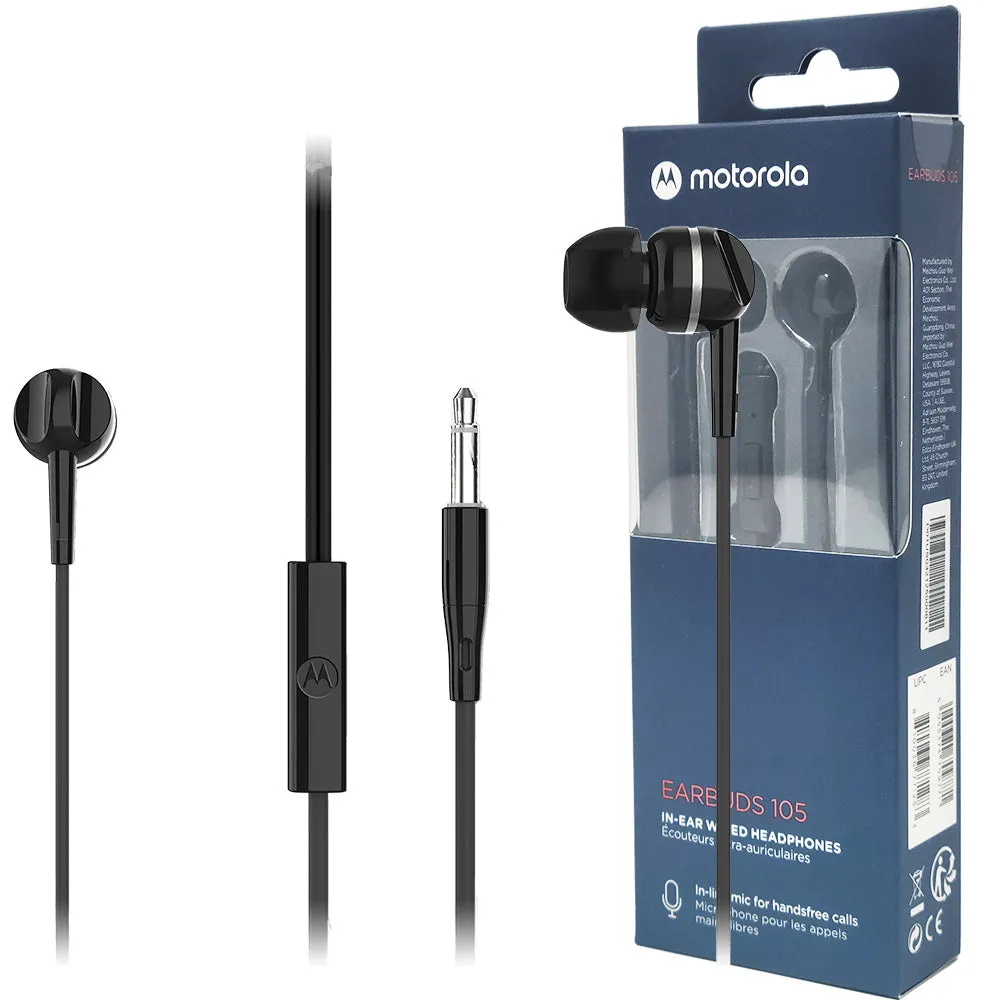 Earphone #4 = MOTO WIRED EARBUDS 105 3.5MM JACK