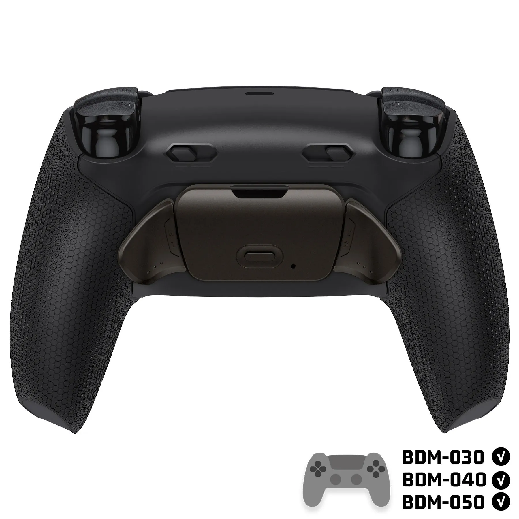 eXtremeRate Real Metal Buttons (RMB) Version RISE Plus MAX Back Paddles Kit with Clicky Trigger Stops & Rubberized Grip for PS5 Controller BDM-030/040/050 - Black - GQTPFJ001M2