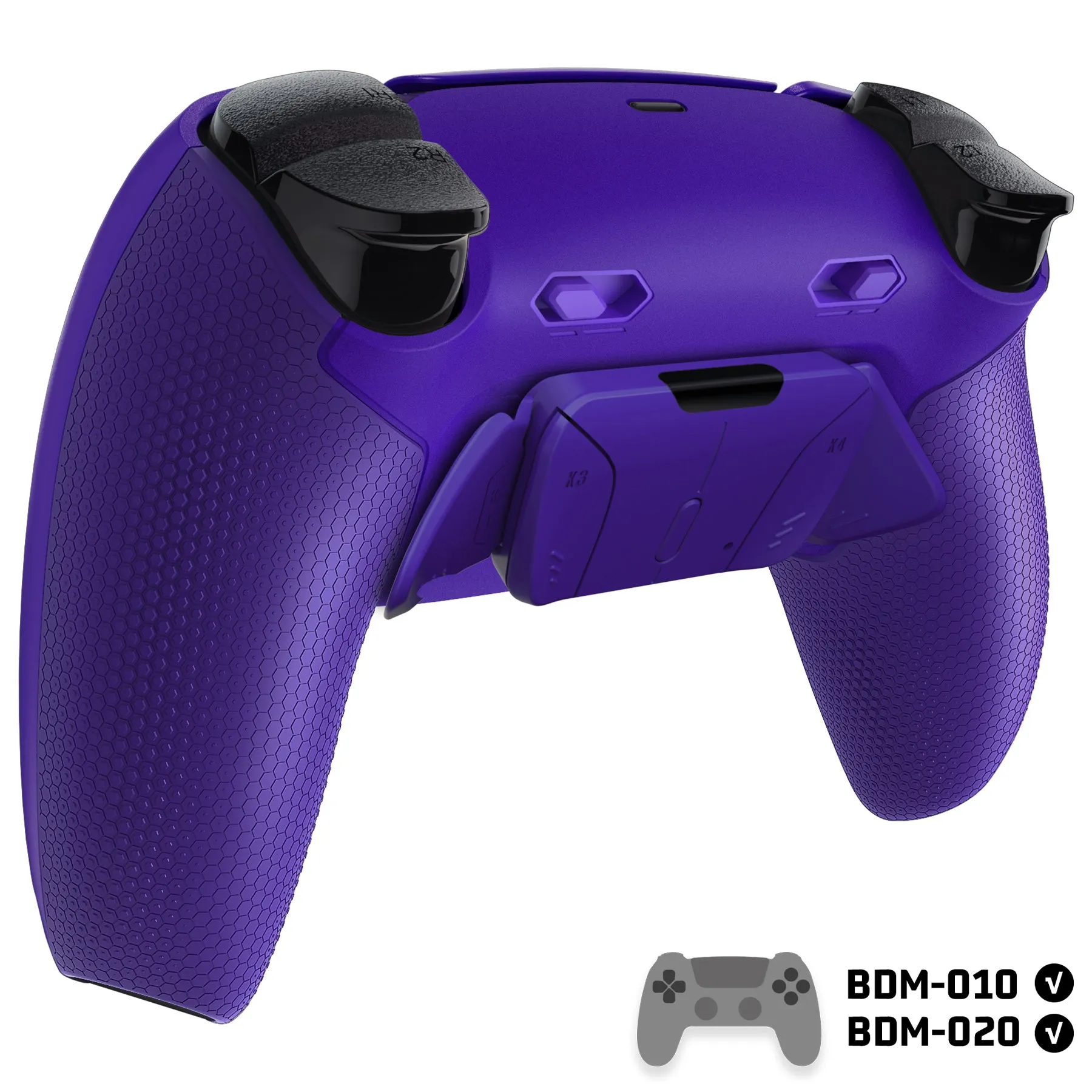 eXtremeRate RISE4 Plus MAX Back Paddles Kit with Clicky Trigger Stops & Rubberized Grip for PS5 Controller BDM-010/020 - Galactic Purple - HKCPFM005