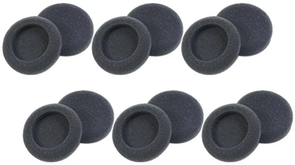 HP/Plantronics Replacement Foam Ear Cushion (6-Pair), Black for use with H51, H51N, H61, H61N, H91, H91N, H101, H101N, SP04, SP05, PLX400 and PLX500 Headsets