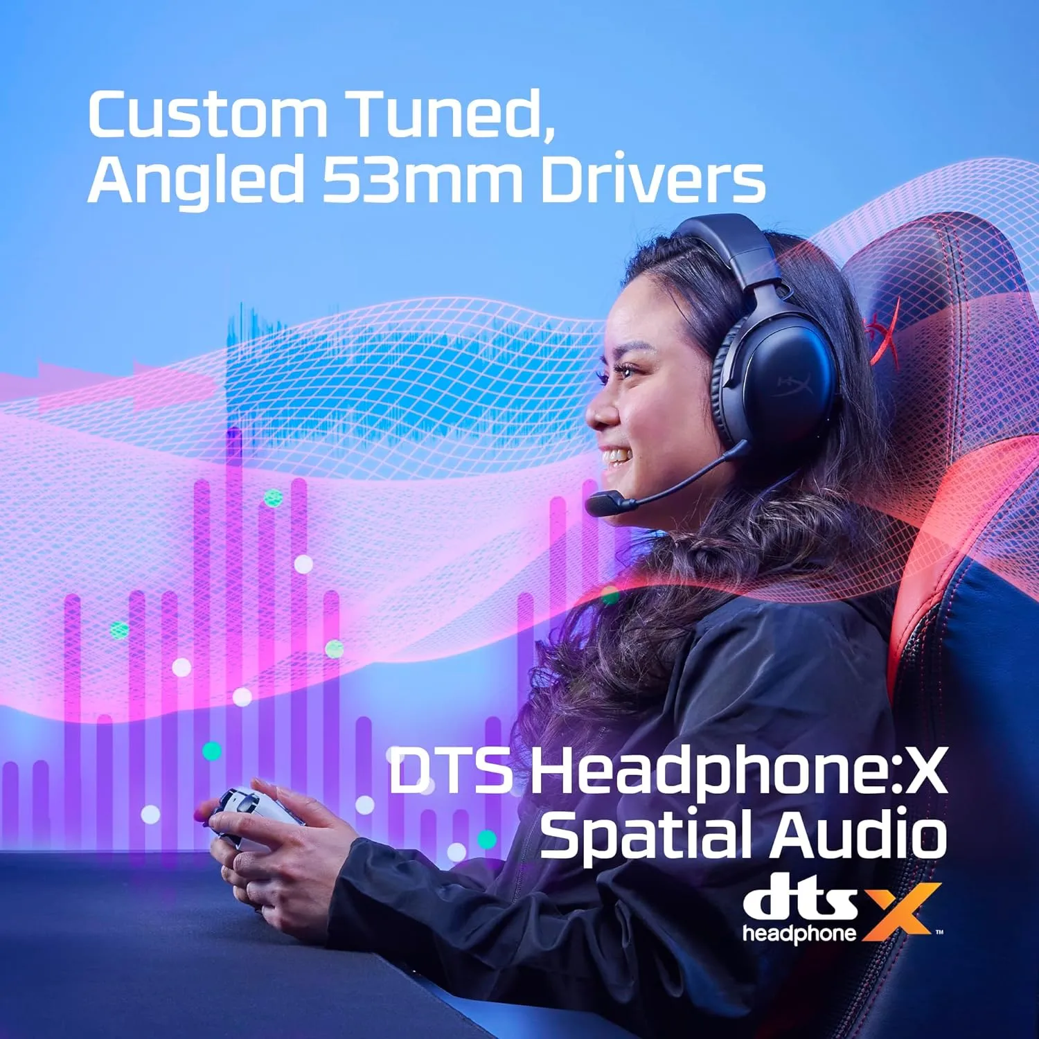 HyperX Cloud III Wireless DTS X Gaming Headset with Signature Comfort | Angled 53mm Drivers | Ultra-Clear Microphone