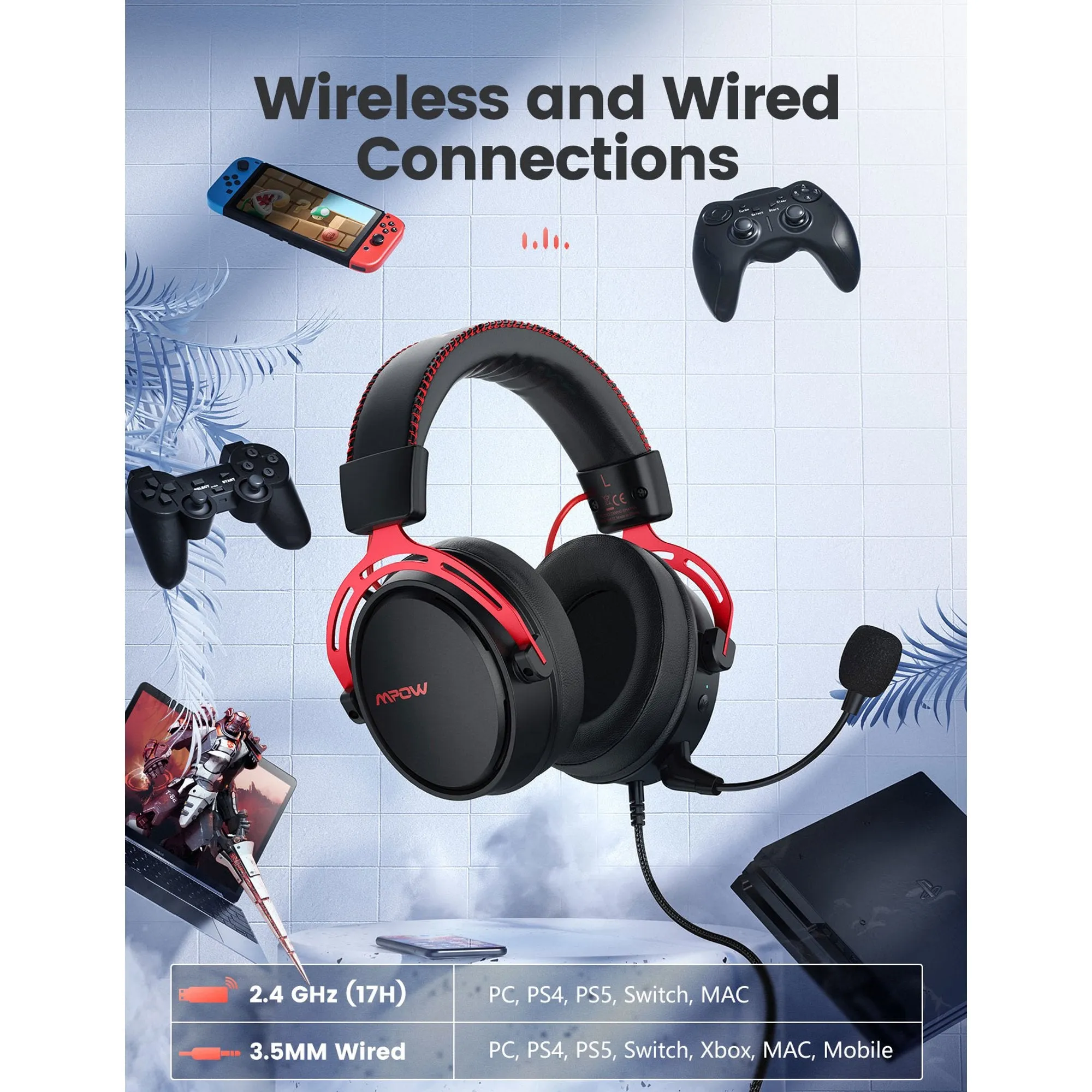 Mpow BH415 Air 2.4G Wireless Gaming Headset