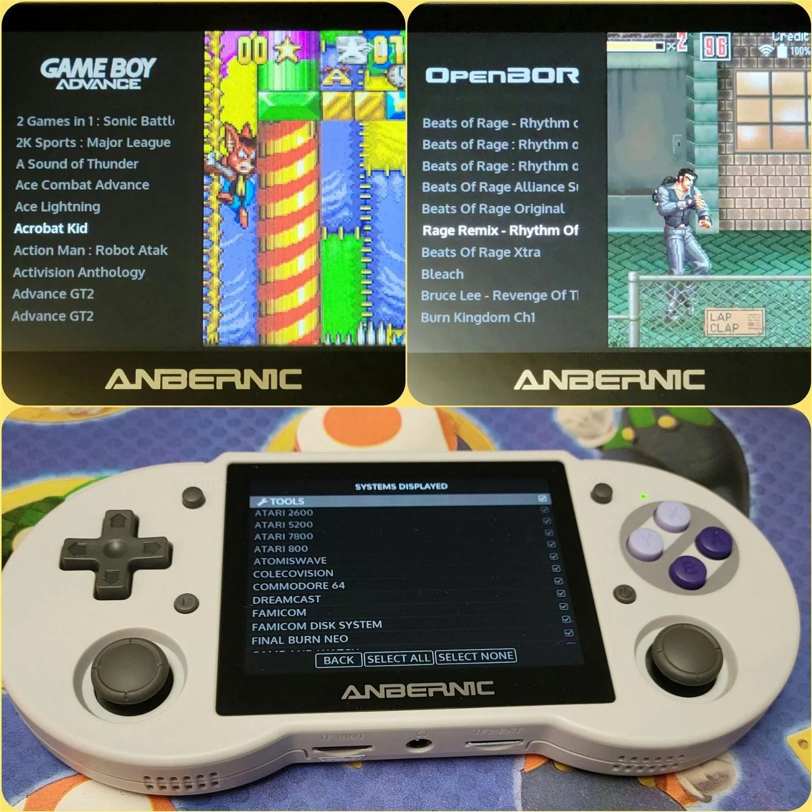 New Anbernic RG353P portable handheld game console, 256GB fully configured Linux OS