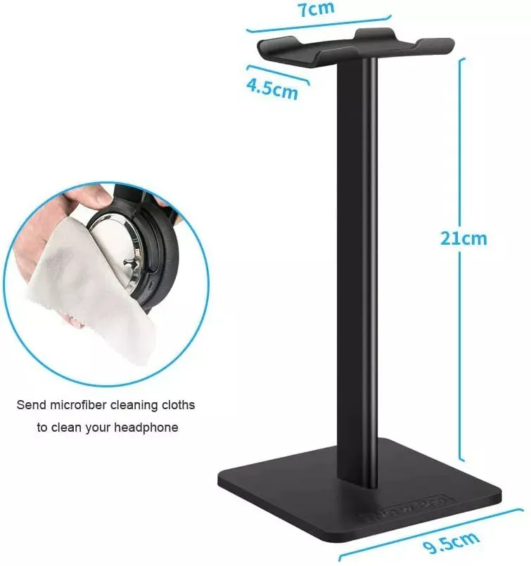 New Bee Headphone Stand with Aluminum Support Bar (Black)