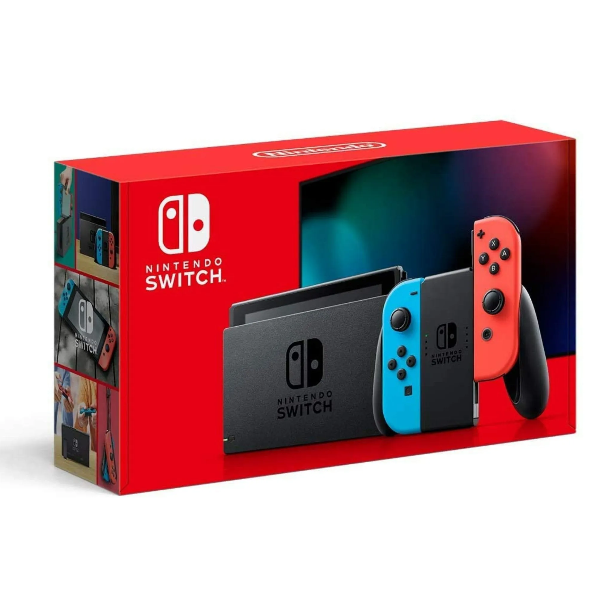 Nintendo Switch with Neon Blue and Neon Red Joy-Con