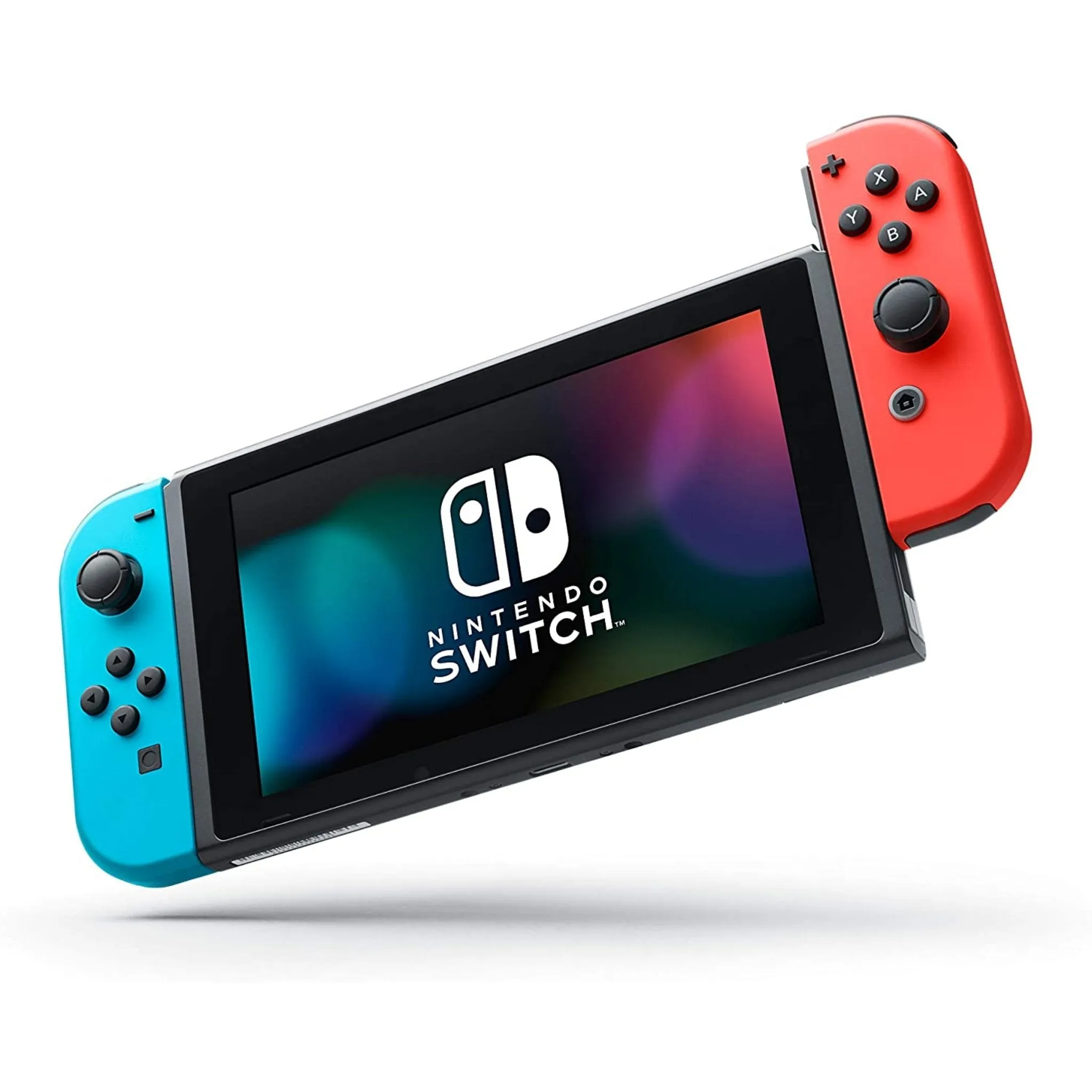 Nintendo Switch with Neon Blue and Neon Red Joy-Con