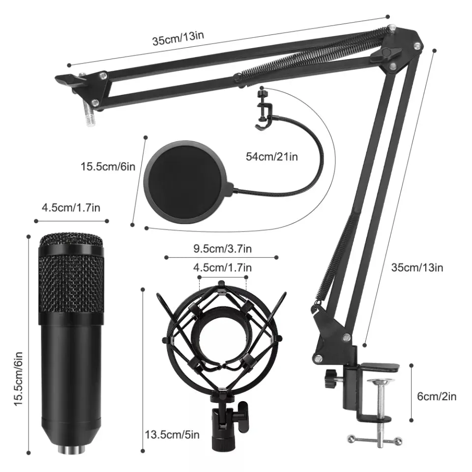 NW-8000 Professional USB Microphone Kit 192kHz/24-Bit Condenser Mic