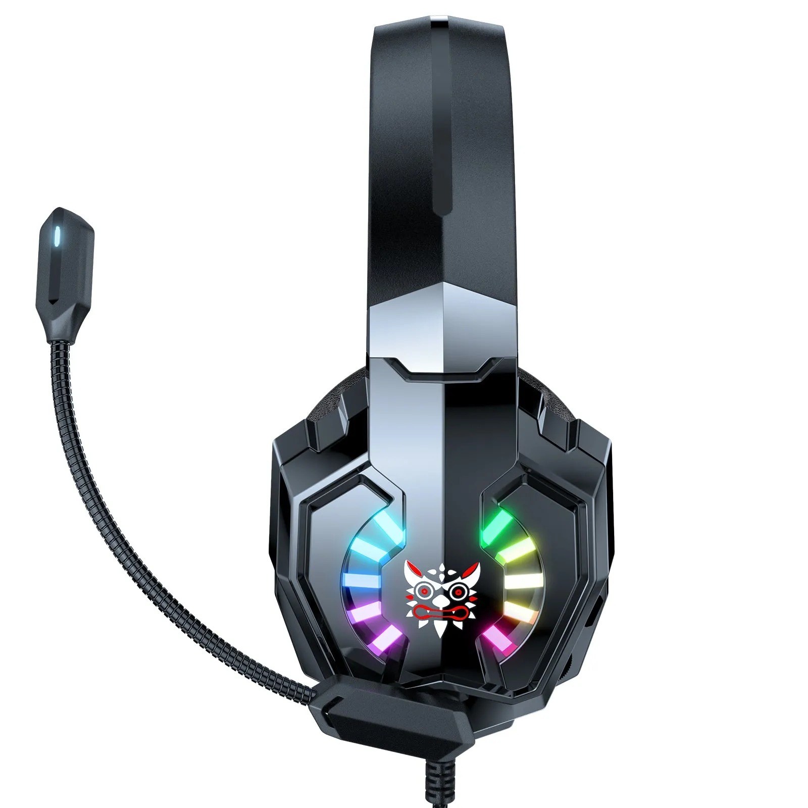 ONIKUMA X32 Wearable Wired Gaming Headset with Flexible Mic LED Lights, Dynamic RGB Lighting Effect