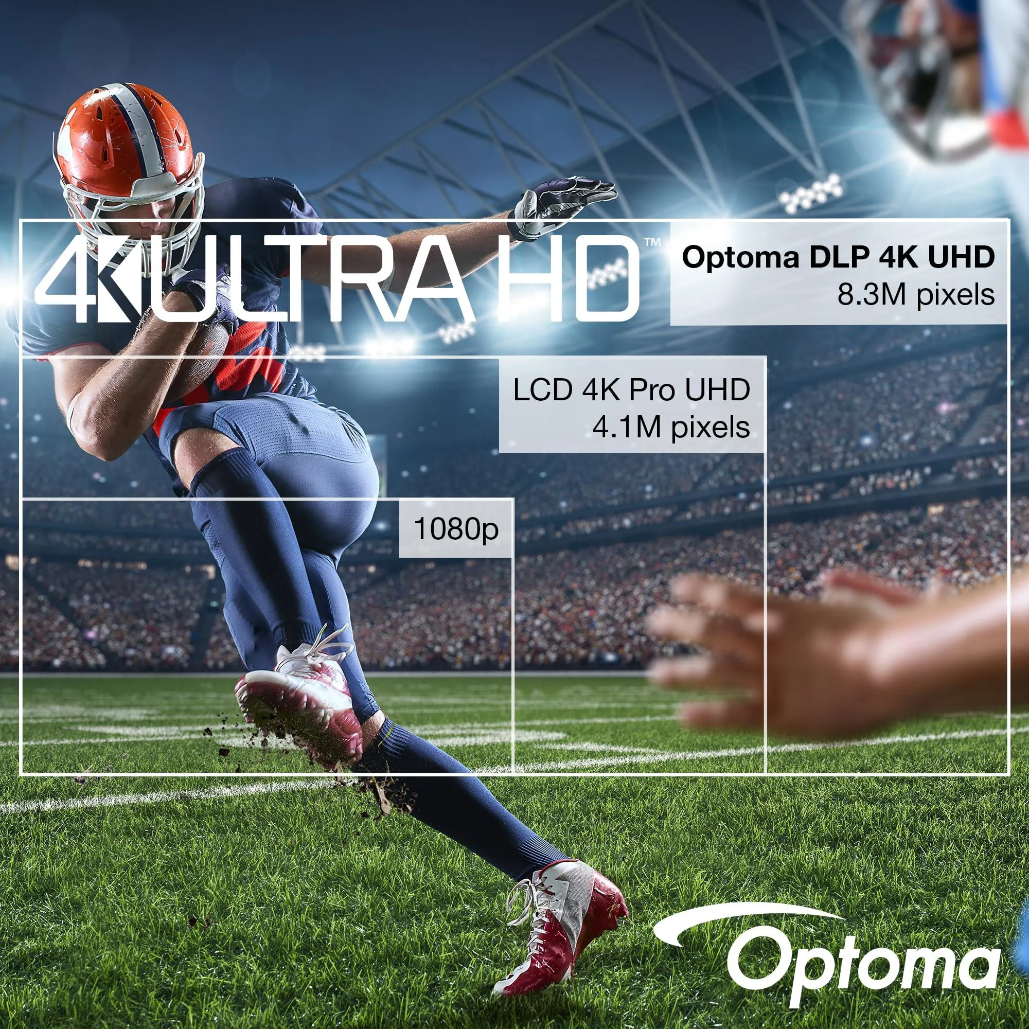 Optoma True 4K UHD Laser Home Cinema Projector.