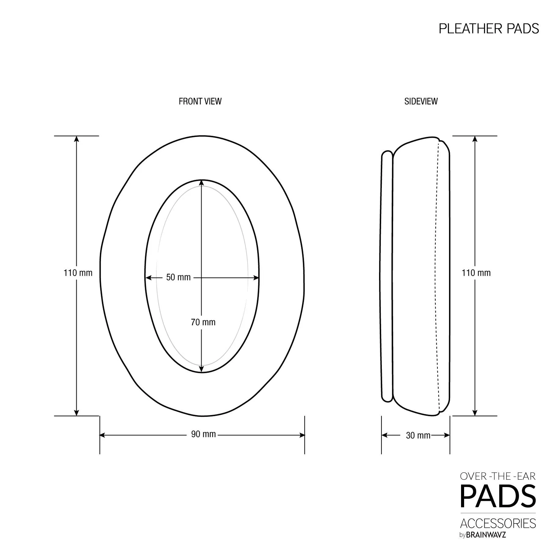 Oval Replacement Earpads - Suitable for many Headphones