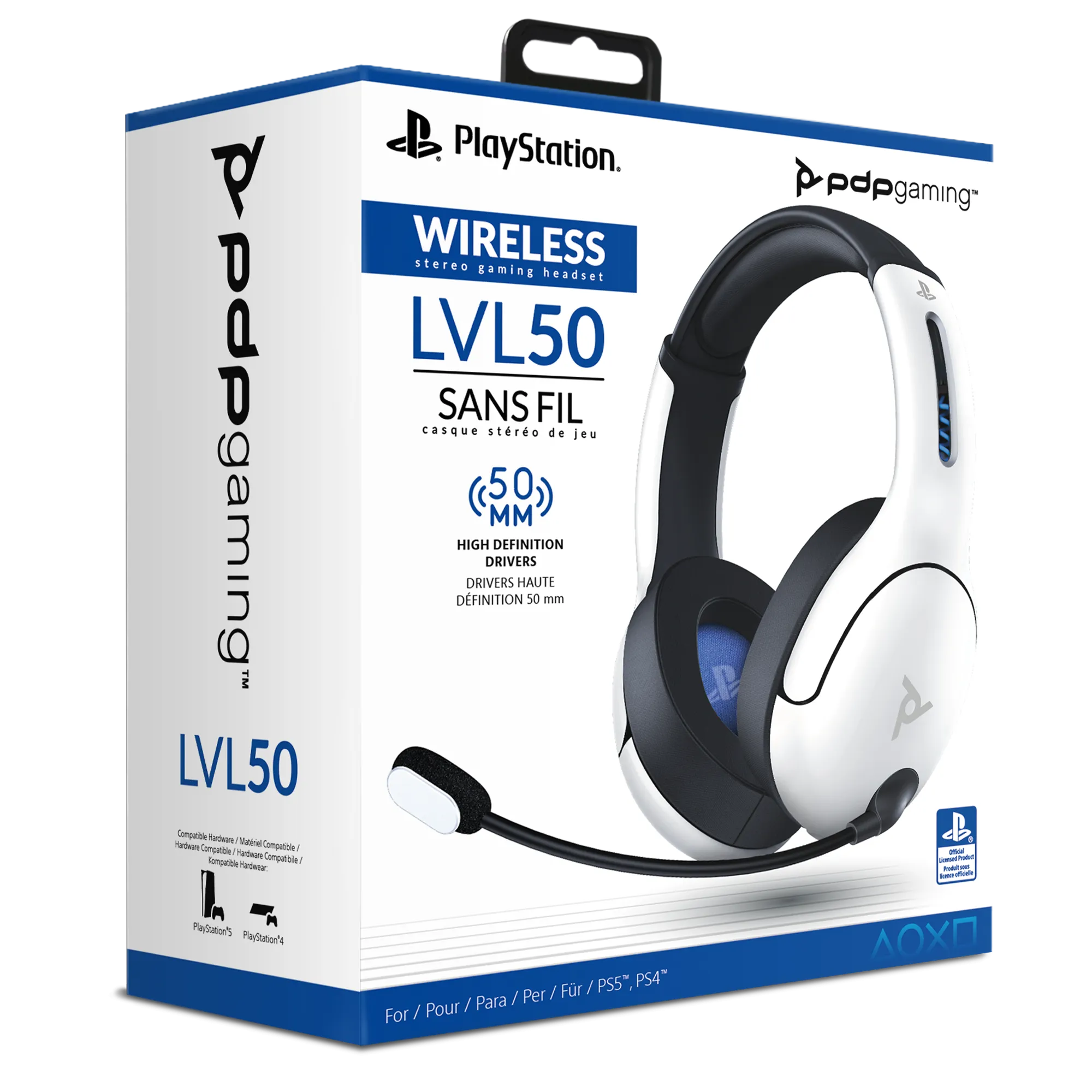 PlayStation 4/5 & PC White LVL50 Wireless Headset