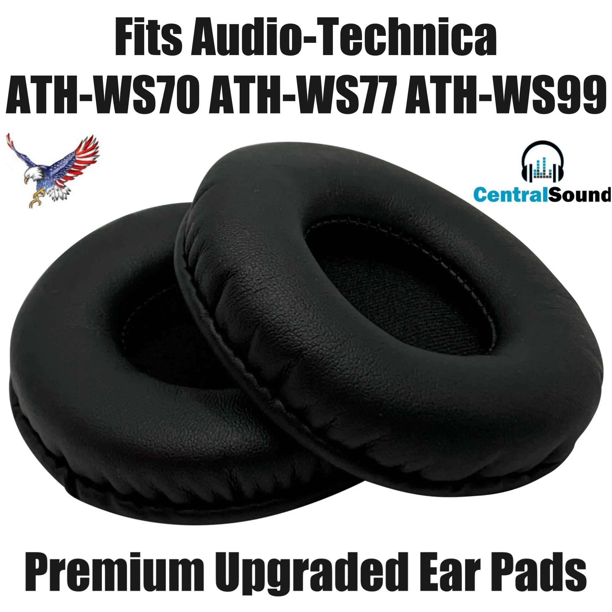 Premium CentralSound Replacement Ear Pad Cushions for Audio-Technica Headphones ATH-WS70 ATH-WS77 ATH-WS99