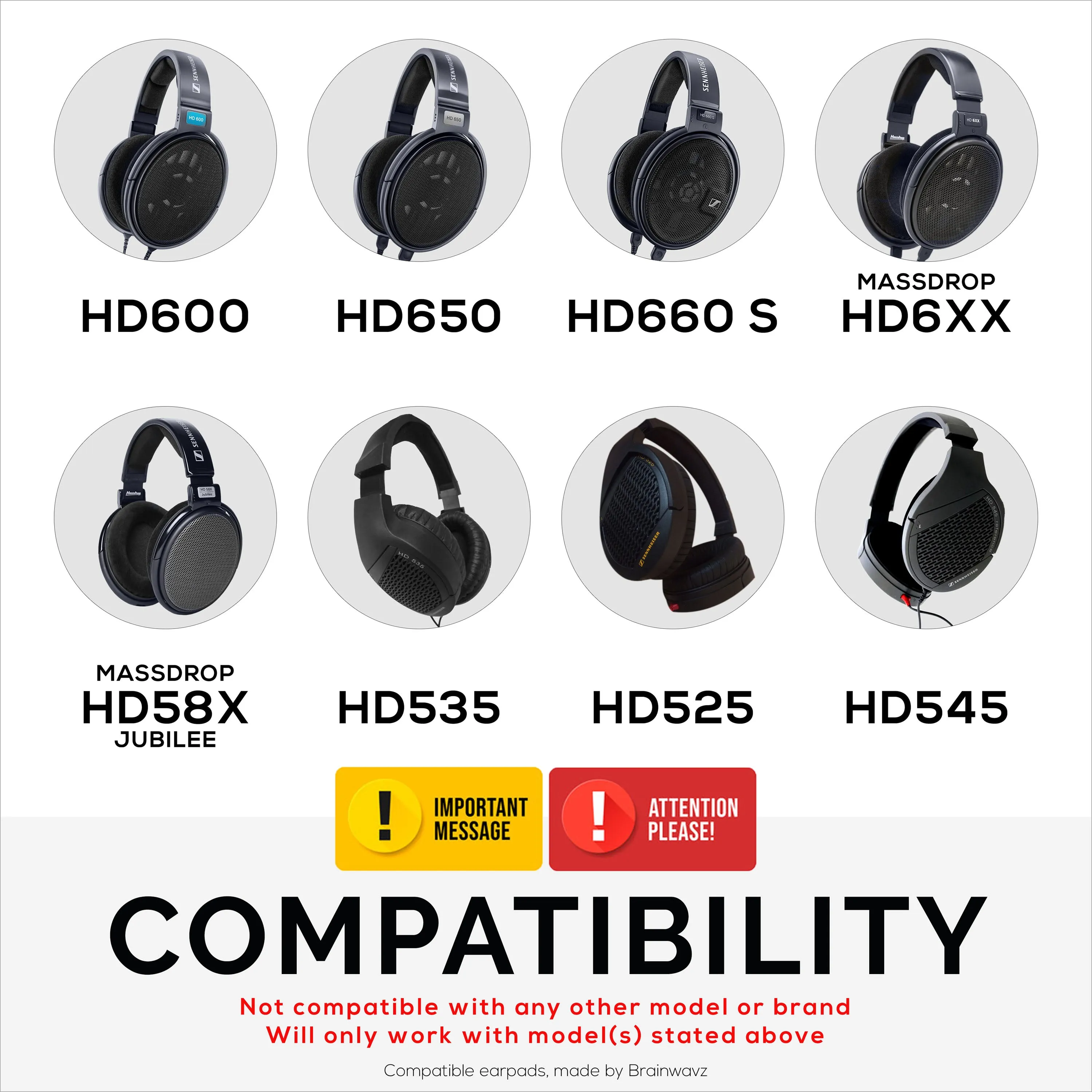 Replacement Earpads for Sennheiser HD600, HD650, HD660S, HD525, HD535, HD545, & Massdrop HD58X, HD6XX Headphones - Soft Velour Cushions For Extra Comfort