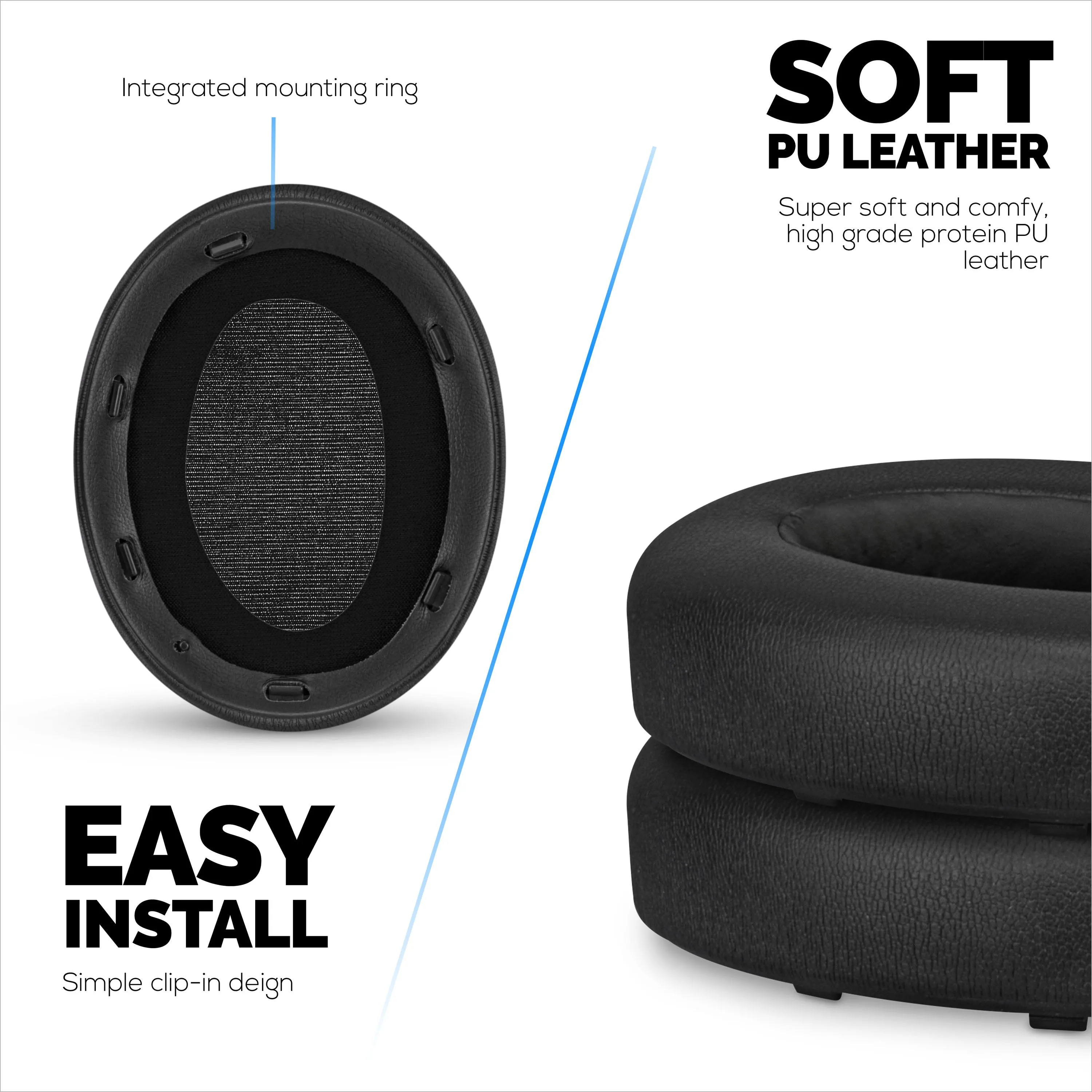 Replacement Earpads for Sony WH-XB910N Wireless Headphones With Soft PU Leather & Memory Foam