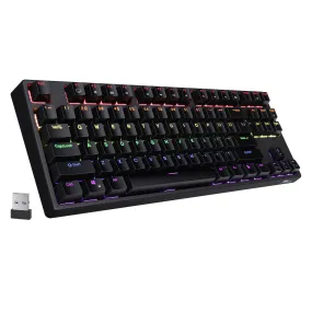 ROYAL KLUDGE Sink87G 87 Keys RGB 2.4G Wireless TKL Mechanical Gaming Keyboard - Black Tactile Brown Switches (Open-Box)