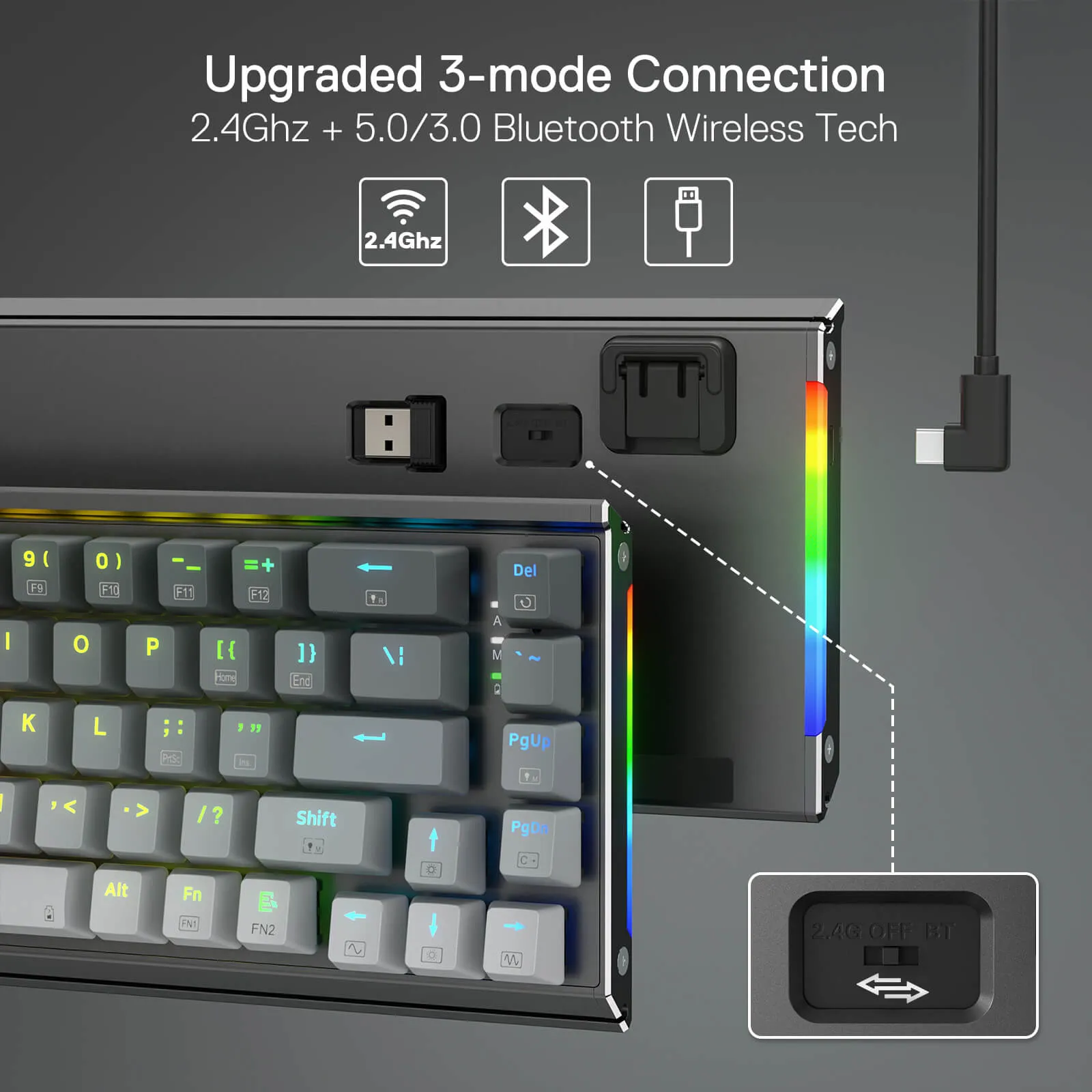 SHACO K641 PRO Wireless Aluminum Keyboard