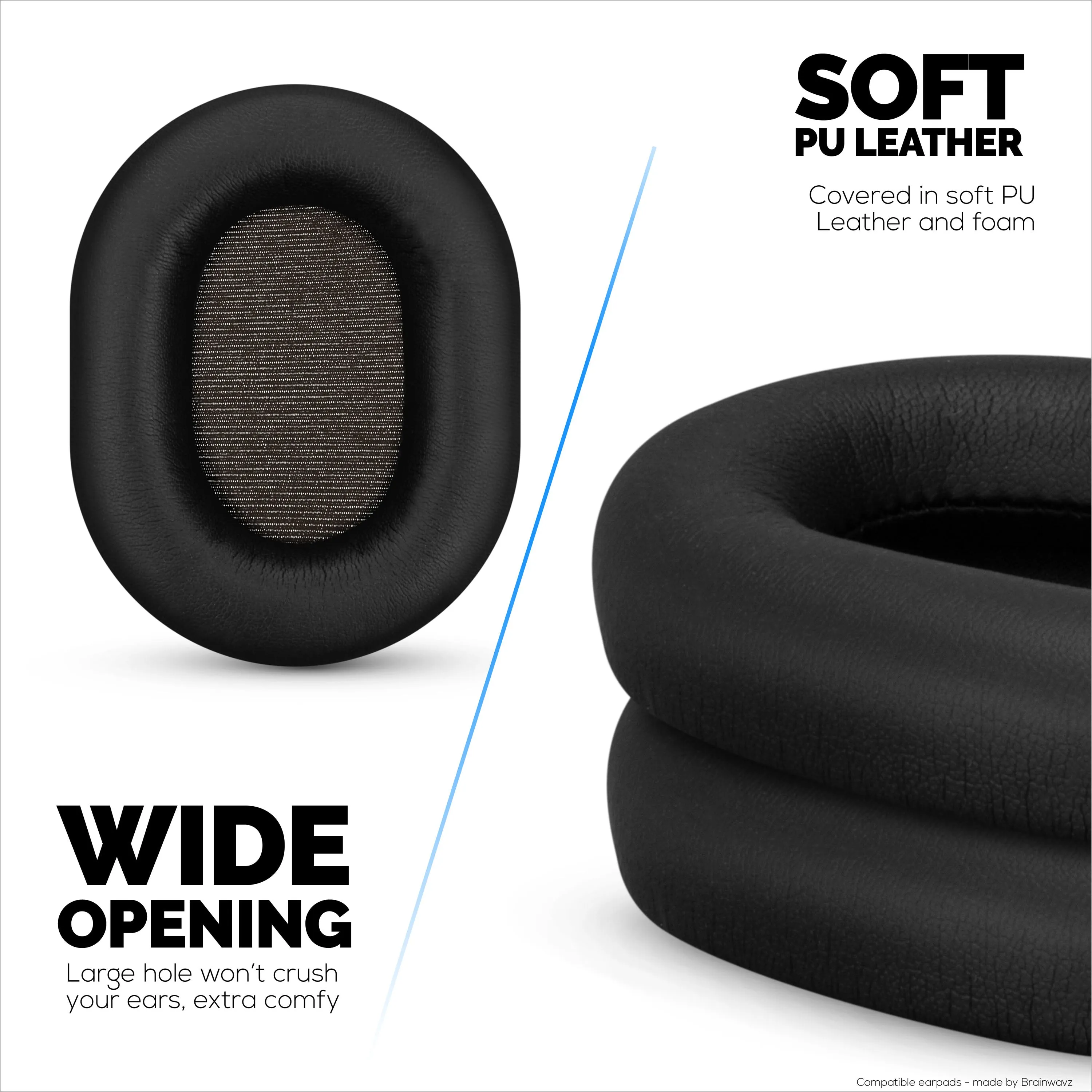 Sony WH-1000XM5 Replacement Earpads - Soft PU Leather & Memory Foam Ear Pad Cushions For Extra Comfort, Easy & Quick Installation