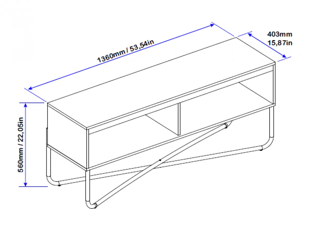 Sophia 53.54" TV Stand with Storage Shelves in White