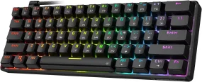 TH61 60% Mechanical Gaming Keyboard,Rgb Backlit Wired Ultra-Compact Mini Mechanical Keyboard Full Keys Programmable Black