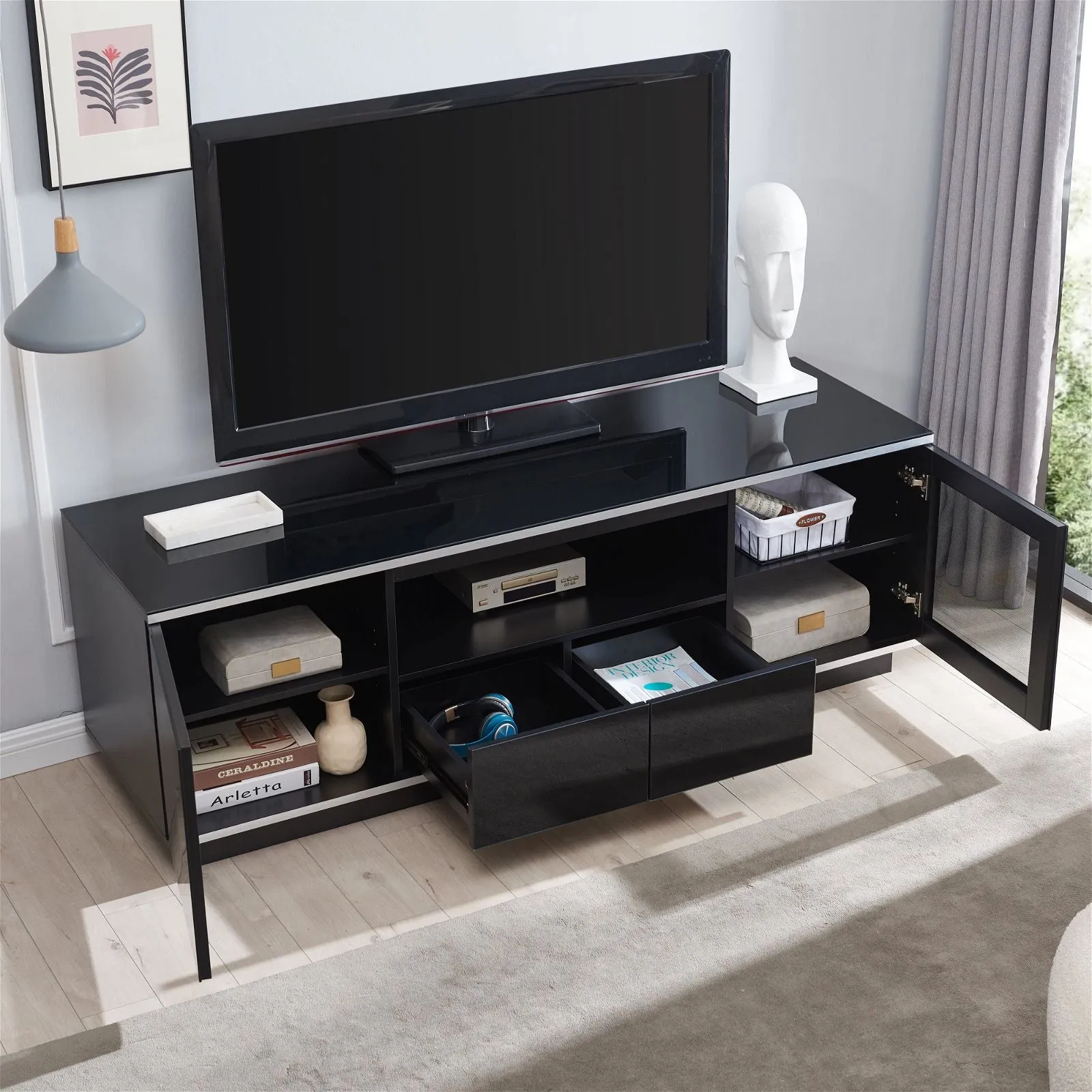 TITAN 1800 Entertainment Unit Black by Tauris