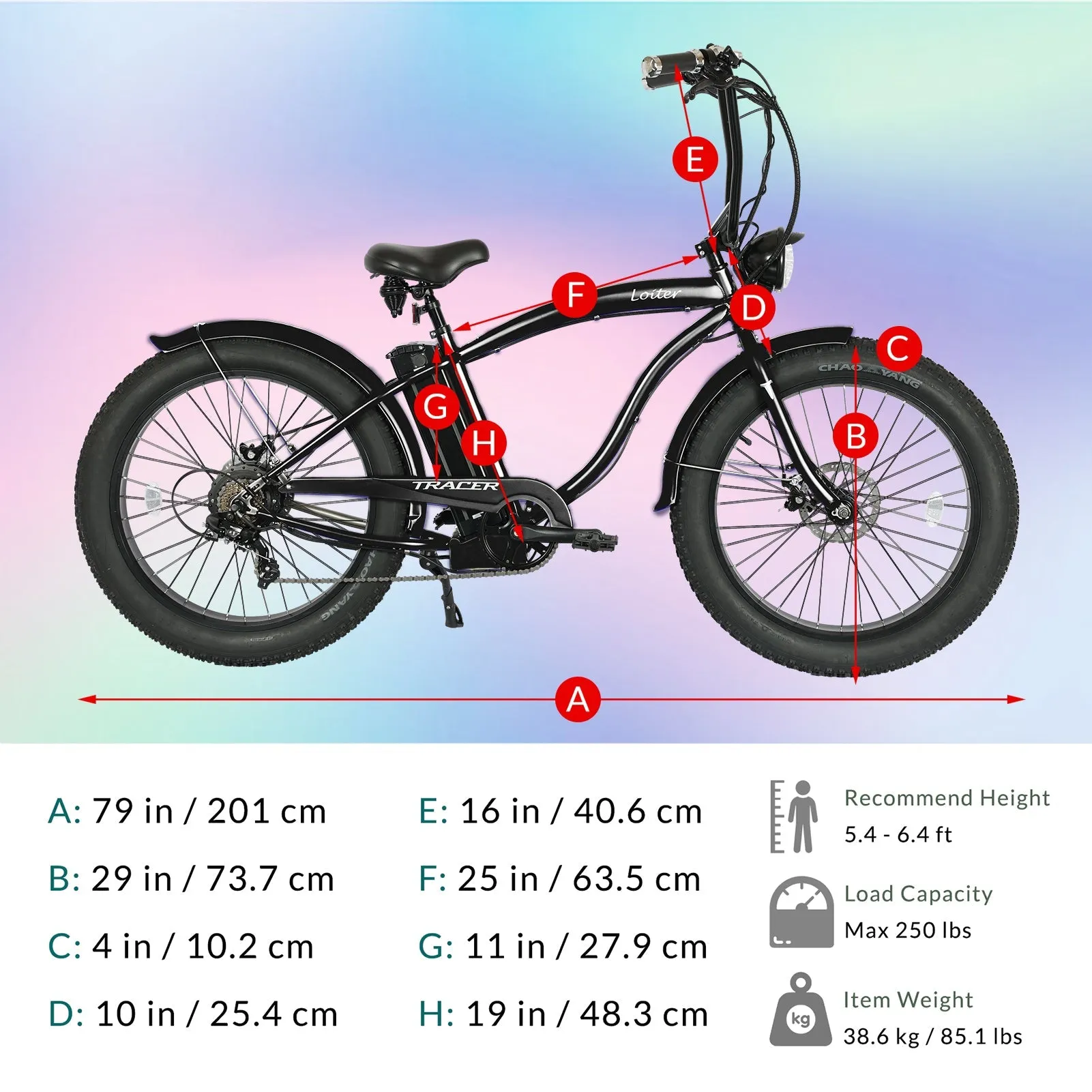 Tracer Loiter 48V/17.5Ah 800W 26" Lithium-ion Cruiser E-Bike