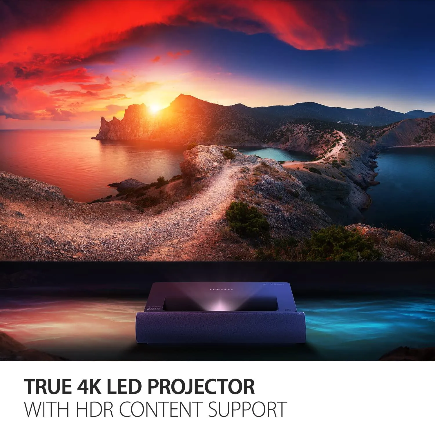 ViewSonic X2000B-4K Ultra Short Throw 4K UHD Laser Projector with 2000 Lumens.