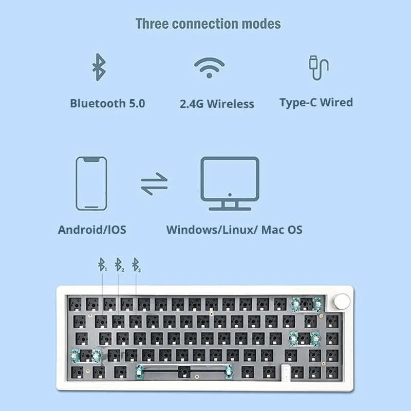 ZUOYA GMK67 Gasket Triple-mode Gaming Keyboard DIY Kit